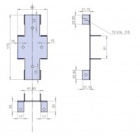 Х кронштейн для забора 60х60/40х20 мм. толщина 1.8мм. цветной по RAL